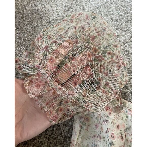 Shein Women Puff Sleeve Dress Square Neck Mini Coquette Sheer Balletcore Sz2 XS - Picture 2 of 10